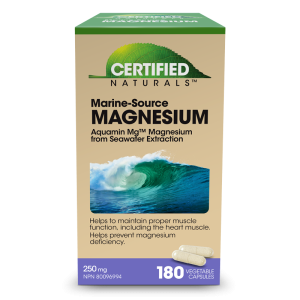 Marine Source Magnesium 180  vegetable caps  - Aquamin Mg from Seawater Extraction / Value Pack for 6 months supply